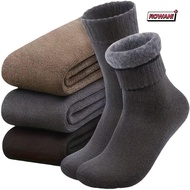ROWAN1 Winter Warm Velvet Socks, Thermal Fuzzy Wool Socks