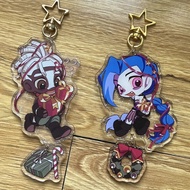 League of Legends LOL Arcane Jinx Ekko Mica Acrylic sparkling keychain to decorate handbags anime fa