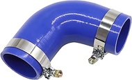 F04-6006 90° Elbow Hose Silicone Rubber w/Clamps Compatible with Heavy Duty Trucks F046006