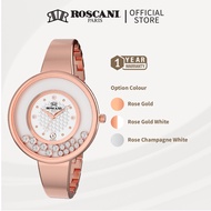 Roscani Selina E98 Rose Gold Bangle Women Watch - Movable Gemstones | Stainless Steel Watch | Analog | Ladies Watch