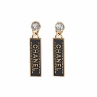 CHANEL 合金23SLOGO條形水鑽耳釘耳環耳環