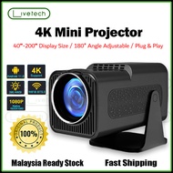 (Ready Stock) LiveTech 4K Full HD Smart Android Projector Home Projector HY320 Laptop Phone Projecto