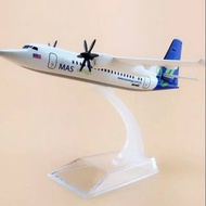 Diecast Miniature Display of Malaysian Fokker 50 Mas Wings Airplanes from Metal Iron