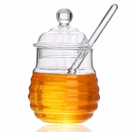 Botol kotak wadah tempat madu selai kaca estetik 250 ml