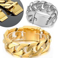 Ready Stock ebay32mm Titanium Steel Men Thick Bracelet Domineering Stainless Steel Bracelet