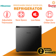 (DELIVERY KEDAH, PERLIS &amp; PENANG) Hisense 60L Single Door Mini Refrigerator Fridge Peti Sejuk 冰箱   (RR60D4ABN) Black