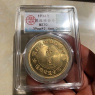 Retro Red Army Gold Coin Coin Suvier One Yuan Gold Coin Coin Hanxing Grade Coin Ornament Retro Antiq