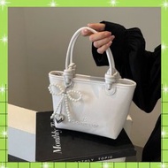 GIFT FOR MOTHER, MEANINGFUL GIFT - Women's Soft Leather Crossbody Bag with Luxurious Pearl Bow Charm