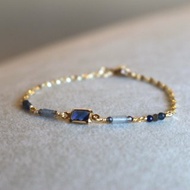 九月誕生石 藍寶石 鋯石 天然石 手鍊 - 成就感 -