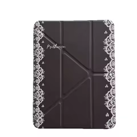 Lace & Letters Print Buckle Pen Slot Tablet Case For Mini7 6 iPad11 10 6 5 Pro2024 2022 2021 2020 20