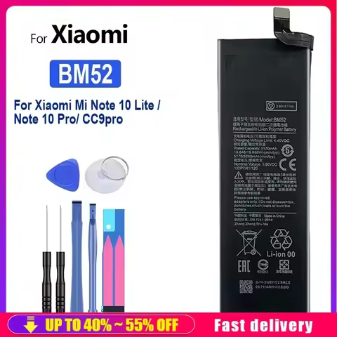 BM52 BM 52 5260mAh Battery For Phone Xiaomi Mi Note 10 Note10 Lite 10Lite / Mi Note 10 Note10 Pro 10