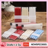 Specialthing Candles Pillar White Dinner Candle Holder 4 Pieces Pack No Smoke Odorless Size 2.2*25 C
