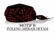 Peci Batik Jogokariyan Motif B Kopiah Poleng Merah Hitam