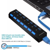 Usb Hub 7 Port 3.0 High Speed 5Gbps Premium Quality With Led Light