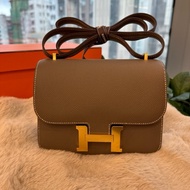 HERMES constance 19 大象灰金 epsom皮 stamp w