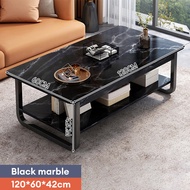 Furniture Meja Tamu Besi Meja Kopi Meja Motif Marmer Solid Meja Tamu Minimalis Meja Ruang Tamu 120x6