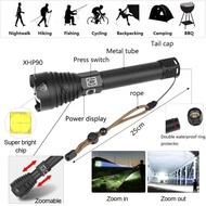 XHP90 Flashlight High-Brightness LED Camping Rechargeable Zoom Spotlight Multifunction Flashlight Ou