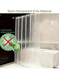 1入組peva防水防霉淋浴簾——半透明的水立方設計——防水浴缸襯墊——不需要勾子——浴室配件