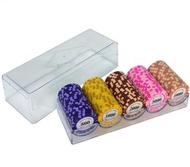 Casino Chips 100 Pcs Set Chip Rack Storage Case Box Crown Wheat Iron Core Poker Texas Hold'em Mahjon