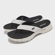 Skechers 拖鞋 Go Walk 6 Sandal 男鞋 白 黑 避震 回彈 人字拖 夾腳拖 涼拖鞋 229129WBK