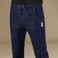 鬆緊腰小腳牛仔褲(28-38碼)(326藍色)(下單後聯絡客服確認發貨尺碼)#K004006099