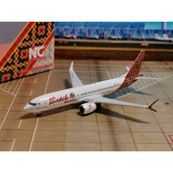 Brand: NG Models Model: B737-MAX8 Airlines: Batik Air Malaysia Registration Number: 9M-LRG Scale: 1/