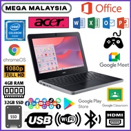 Acer 311 C733-C8F7 Intel Celeron N4120 || 4GB RAM 32GB SSD 11.6 Display Size Google Play store Chromebook Laptops || Chrome OS