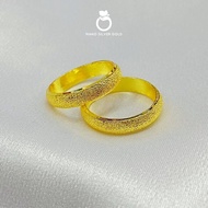แหวนทองเคลือบ 0628 รุ่นยิงทราย หนัก 1 สลึง หน้ากว้าง 5 มิล แหวนทองเคลือบแก้ว  ทองสวย แหวนทอง แหวนทองชุบ แหวนทองสวย