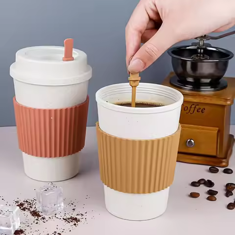 Food Grade Coffee Cup 480ml Milk Cup Heat-Resistant Large Capacity BPA Free Good Sealing Anti-scald 