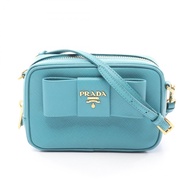 【二手】Prada PRADA 單肩包 SAFFIANO 土耳其藍 Saffiano 皮革配RIBON迷你相機包 女士二手 A