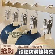 Clip Clothes Hanger Multi functional with Hook Clip Hook Clip Clothes Hanger Multifunctional Hat Storage Stainless Steel Trouser Press Socks Clip Drying Portable Clothespin Windproof