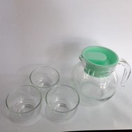 Kimglass NOUVI Teapot 4 Set Kaca / Teapot korea 4 set / Teko 4 set Korea Style