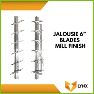 ✒ ▽ ❊ Jalousie Frame 6 Blades for Louver Window 1 Pair