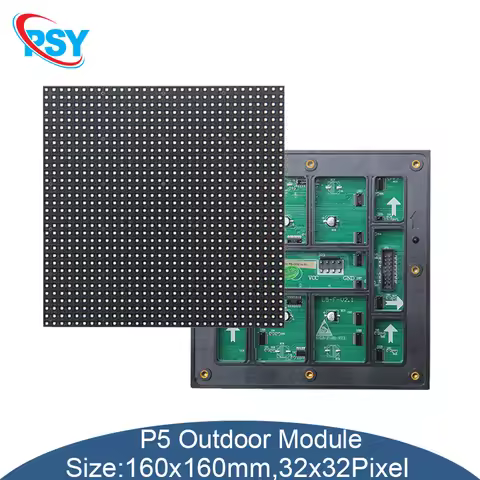 LED Outdoor P5 160X160mm SMD Full Color Matrix Panel 32x32 Pixels RGB 3 in 1 Display Screen Waterpro