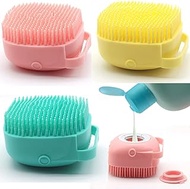 SHOPEE Body Scrubber with Soap Dispenser for Shower, 1 Pack Silicone Exfoliating Brushes, Soft Body Exfoliator, Bath Loofah for Babies, Kids, Women, Men and Pets, (assorted color)