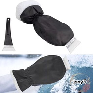 JONY Car Ice Scraper, With Glove Lambswool Snow Scraper, Portable Durable Reusable Warm Removal Glov
