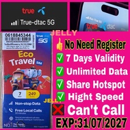 Thailand SIM CARD TRUEMOVE DTAC 7 Days UNLIMITED INTERNET