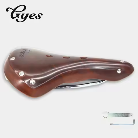 2025 NEW Gyes Retro Bicycle Saddle GS-17B cow Leather Cycling Saddle Vintage Seat Custion Road Bike
