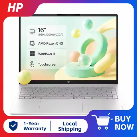 HP OmniBook 3 16" 2K Touchscreen Laptop, AMD Ryzen 5 40, Up to 8GB DDR5 Memory, 1TB SSD, Windows 11 
