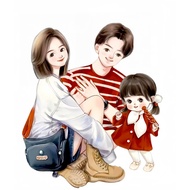 CHI BI family shirt for 3/4/5 people made of smooth, cool cotton in all sizes - Gia Linh Uniform