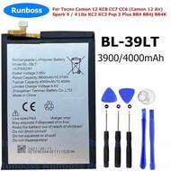 แบตเตอรี่ Tecno Spark 4 Camon 12 CC7 KC2 battery BL-39LT 4000mAh รับประกัน 3 เดือน