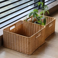 M-8/ V3U2Wholesale Storage Basket Square Storage Basket Rattan-like Woven Living Room Cabinet Drawer Storage BasketINS J