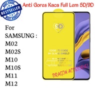 LAYAR Samsung M02 M02S M10 M10S M11 M12 Anti-Scratch Glass Full Glue Screen Protector Tempered Glass
