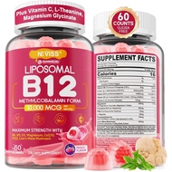 Methyl B12 Gummy 5000 mcg 1,000 mcg Contains L-Methyl Folic Acid, B6, D3 Vitamin C, Lion Bristle Mus
