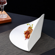 【AiBi Home】-Irregular Ceramic Dinner Plates Restaurant Dessert Plate Snack Plate Pasta Folding Plate Sushi Dishes Special Tableware