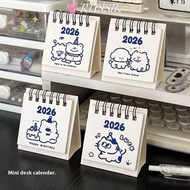 RUSSIK Coil Calendar, Mini Cartoon 2026 Desk Calendar,  Portable Calendar Plan Book Desktop Ornament