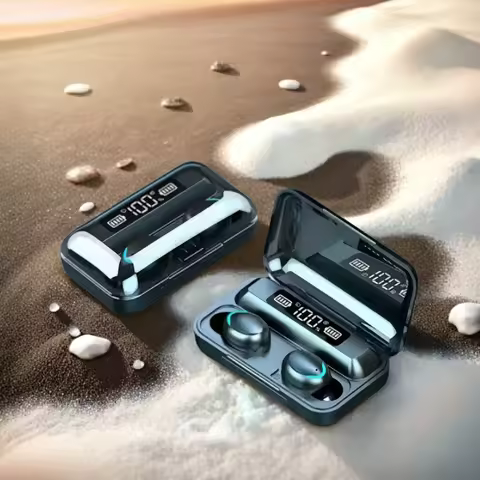 New F9 Bluetooth Headphones 9D Stereo High Bass Sport Earphones Handfree Touch Control Tws Wireless 