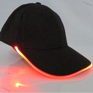 y7k41hhox5 LED Light Glow Club Party Sports Athletic Black Fabric Travel Hat Cap Red Light