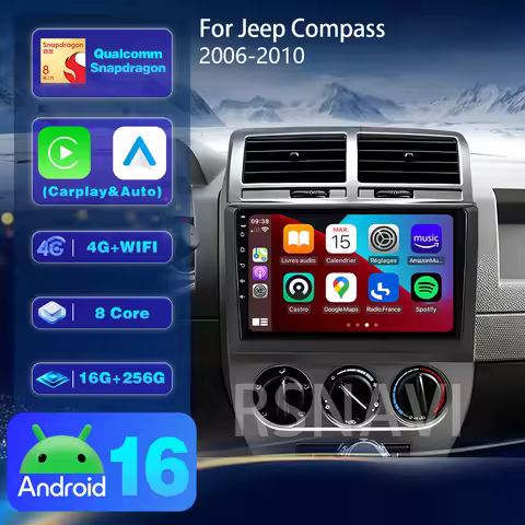 Android 16 For Dodge Caliber Jeep Compass 1 MK Patriot 2006 - 2010 GPS Stereo Carplay Car Radio Mult