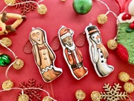 聖誕狂呼三寶 布作吊飾  聖誕老人 薑餅人 雪人 聖誕裝飾 公仔